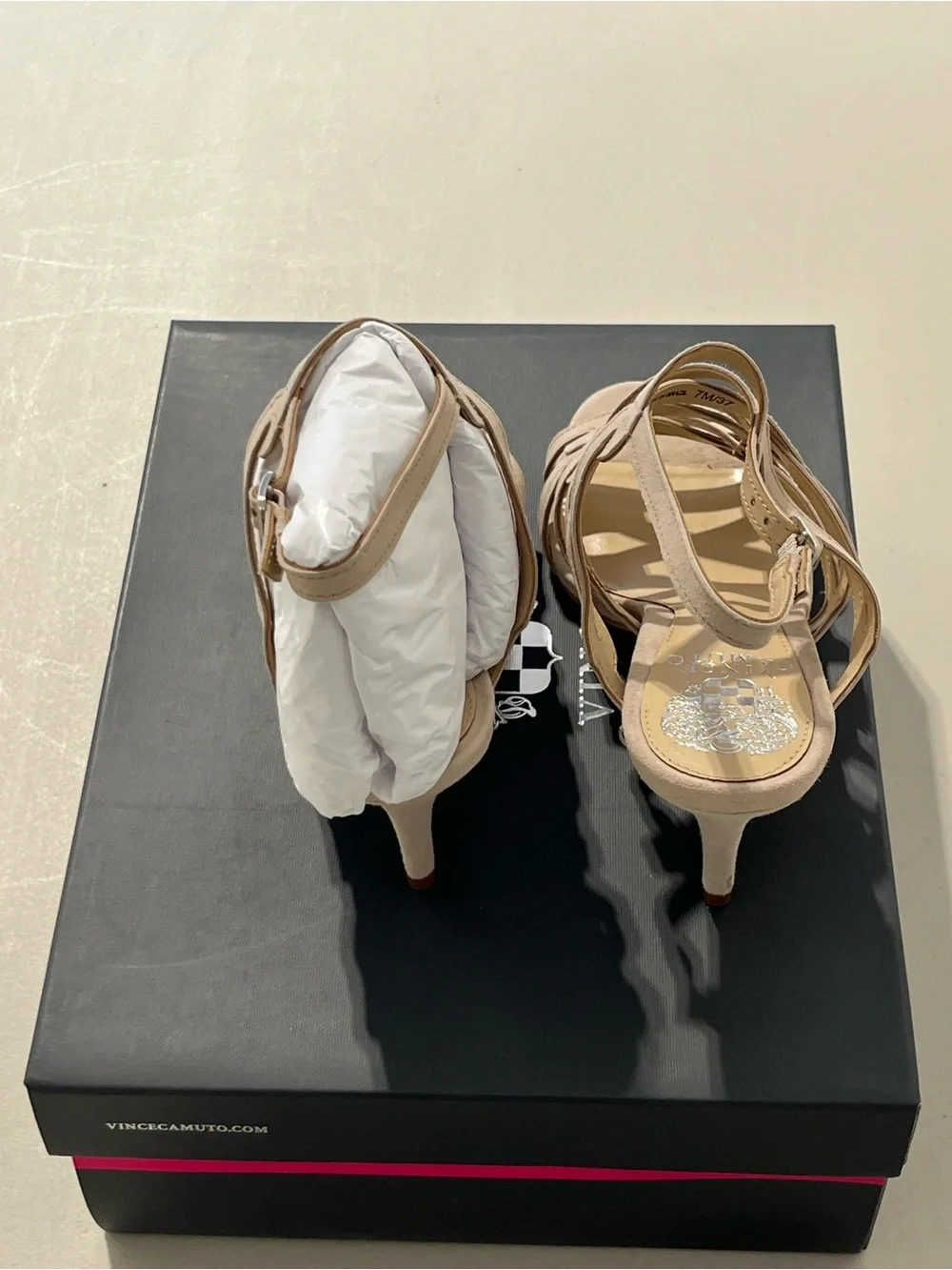 Vince Camuto Nude Strappy High-Heel Sandals